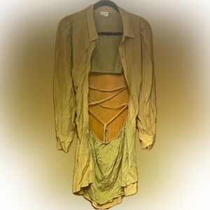 Le Lis Green Strappy Cut-Out Blazer
